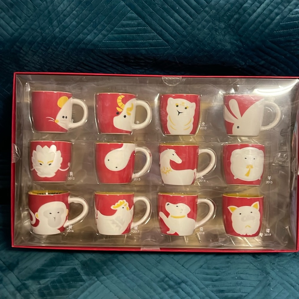 NIB Singapore Starbucks 12 Zodiac Demi Cups